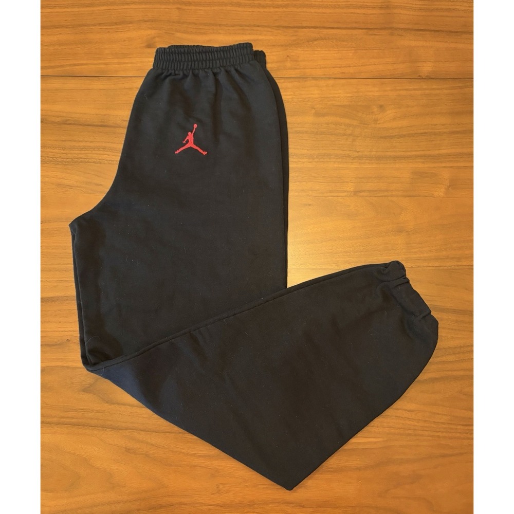 Vintage 80s 90s Nike Air Jordan Sweatpants Boys Youth XL 18-20 Black Made In USA
